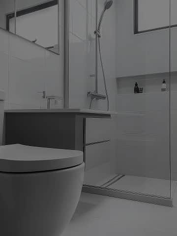 Nowoczesna łazienka z prysznicem walk-in i toaletą – doprowadzenie kanalizacji do domu