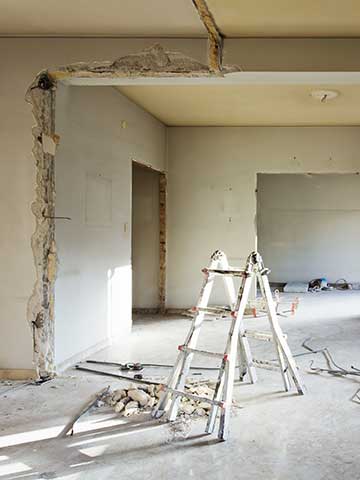 wyburzenie ściany w trakcie remontu mieszkania