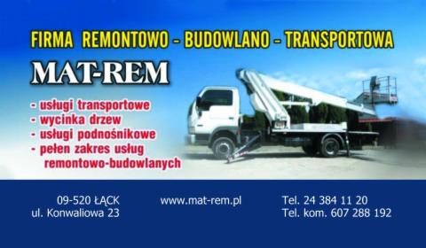 Usługi podnośnikiem koszowym, prace wysokościowe, wycinka drzew itp