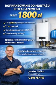 Dofinansowanie do montażu kotła gazowego – do 1 800 zł + 7 lat gwarancji