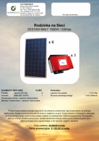 Zestaw solarny 1,5kW