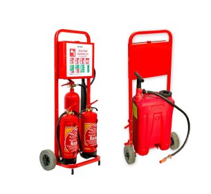 Zestaw szkoleniowy do prowadzenia szkoleń przeciwpożarowych.