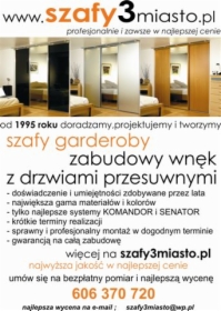 Szafy wnękowe,przesuwne na wymiar Gdańsk i okolice szafy3miasto