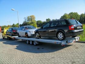 Transport samochodów osobowych, dostawczych, maszyn, itp. POMOC DROGOWA Holowanie - Polska i Europa