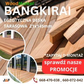 Deska tarasowa Bangkirai. ryglowana 21x145   kl. KD deska egzotyczna