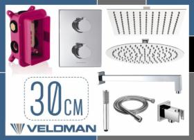 Zestaw Podtynkowy Termostatyczny Deszczownica Slim 30 cm Kwadratowa