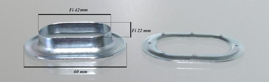 Przelotki metalowe fi 42x22 OWALNE