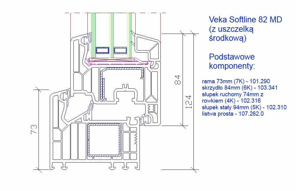 Veka softline 70 чертеж