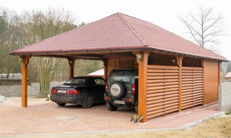 Wiata z pomieszczeniem gospodarczym