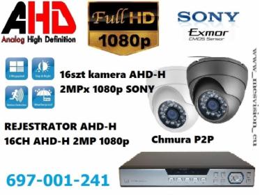 Zestaw Kamer full HD 16sztuk plus rejestrator