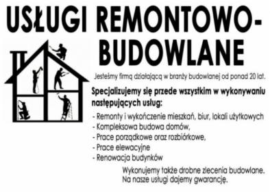 Usługi remontowo-budowlane