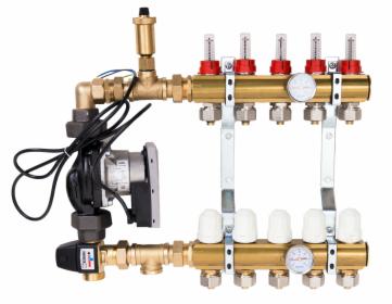 rozdzielacz do podłogówki z układem mieszającym Ogrzewanie podłogowe