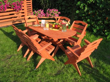 Zestaw mebli ogrodowych 6 krzeseł + stół owal typ S