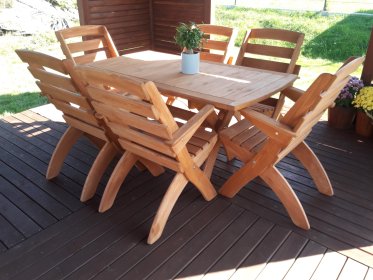 Zestaw mebli ogrodowych 6 krzeseł + stół prostokątny X wersja 2