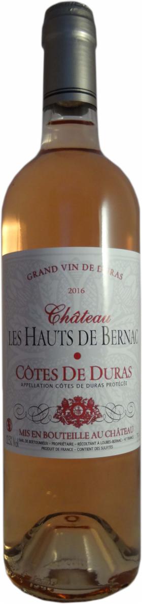 Cotes de Duras - Chateau Les Hauts de Bernac AOC 2016 - rose - różowe 0,75 cl