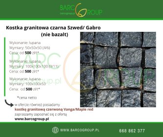 Kostka granitowa czarna Szwed/Gabro (nie bazalt)