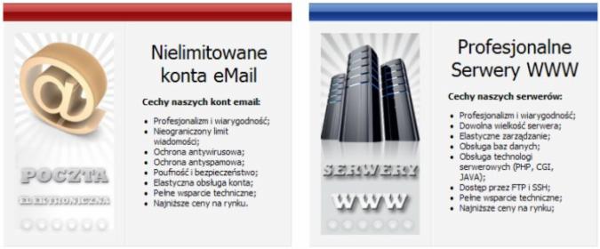 Wizytówka Web i 1 konto email nielimitowane