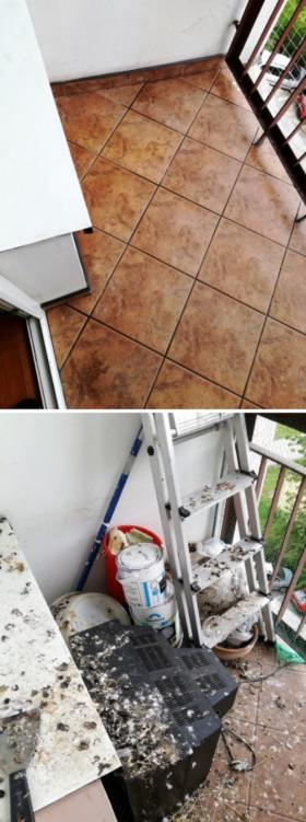 Sprzątanie balkonów po gołębiach