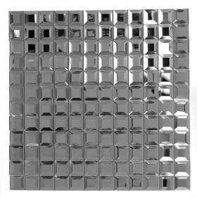 Mozaika szklana diamentowa srebrna A121