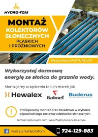 Kolektory słoneczne, solary - serwis , montaż i demontaż