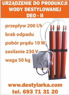 Urządzenie do produkcji wody destylowanej DEO-II