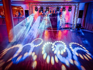 Dj wodzirej gra na akordeonie