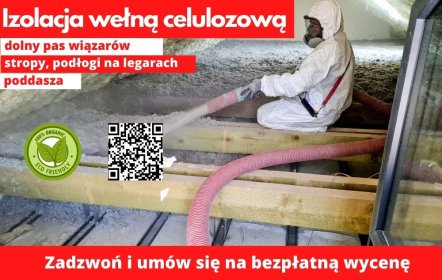 Izolacje wdmuchiwane, Izolacja celulozą, Izolacja stropodachów