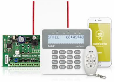 System alarmowy Satel Perfecta z 4 czujkami i okablowaniem