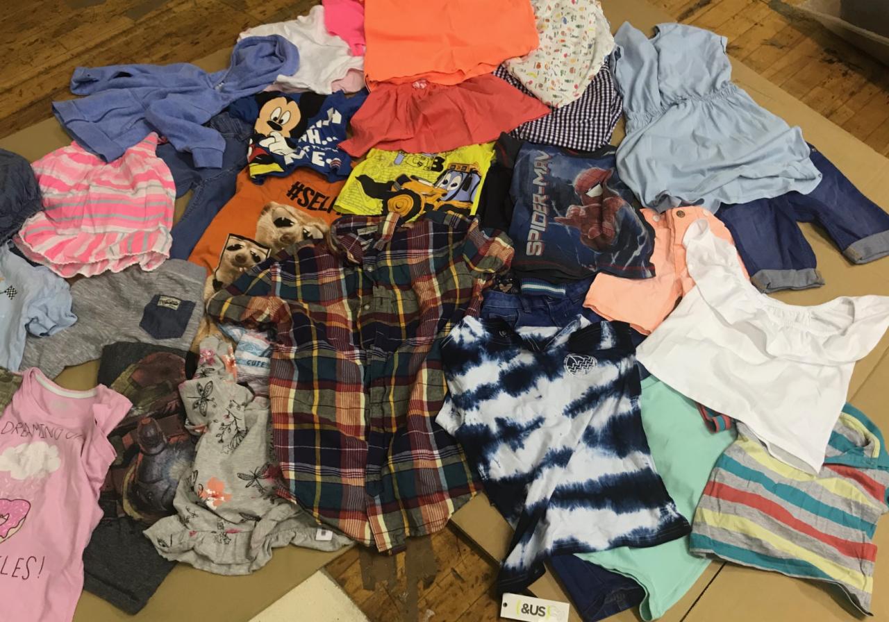 Job lot wholesale second hand Kids clothes mix, UK market A, cream
