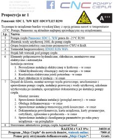 Pompa Ciepła powietrz - woda Panasonic SDC L 7kW KIT-SDC07LE5 R290