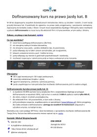 Kurs prawa jazdy kat B z możliwością dofinansowania max 80%