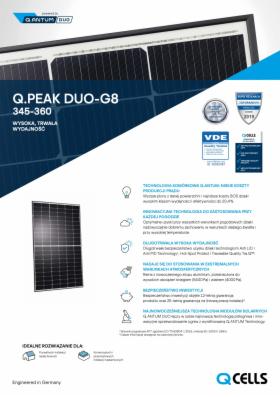 Panel monokrystaliczny Qcells Q-Peak Duo-G8 350Wp