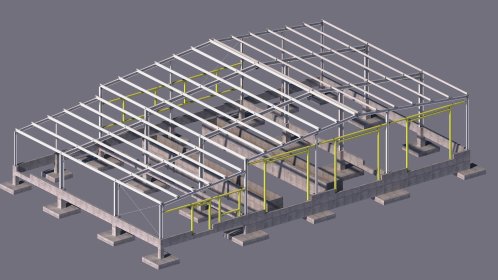 Projekt indywidualny hali stalowej lub żelbetowej