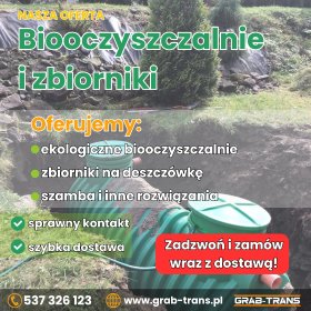 Sprzedaż zbiorników, biooczyszczalni.