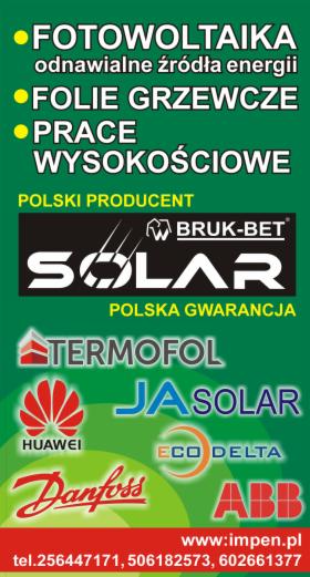 Sprzedaż, montaż POLSKICH INSTALACJI FOTOWOLTAICZNYCH