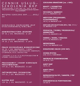 Szkolenia okresowe BHP