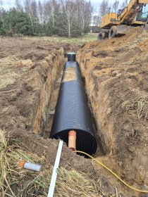 Montaż szczelnych zbiorników na ścieki (szamba) lub wodę deszczową