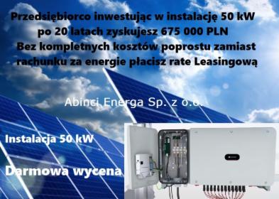 INSTALACJA FOTOWOLTAICZNA Z MONTAŻEM  50 kW