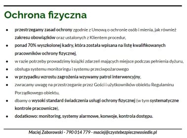 Ochrona Fizyczna - Wspólnota Mieszkaniowa