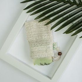 Woreczek na mydło do peelingu 100% len