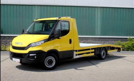 Wynajem autolawety pomocy drogowej autotransportera Iveco Daily 3-osobowa na kat. B