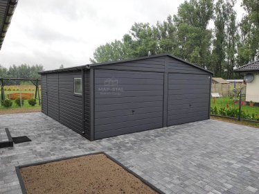 Garaż blaszak 6m x 5,8m Drewnopodobny Akrylowy