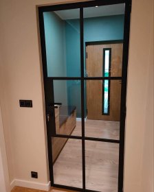 drzwi loftowe szklano stalowe jednoskrzydłowe