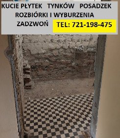 Rozbiórki i wyburzenia budynków , ścian . Kucie posadzek , betonu , tynku , płytek