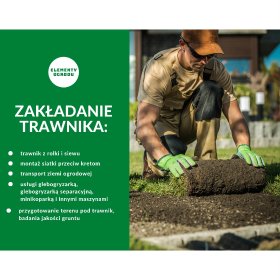 Zakładanie trawnika z rolki i siewu z montażem siatki przeciw kretom lub bez.