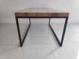 Stolik kawowy industrialny loft dębowy stalowo-drewniany 100x60x4,5 cm, 3