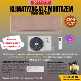 Klimatyzacja Rotenso Versu 3.5kW z motażem Klimatyzacja Rotenso Versu 3.5kW z motażem