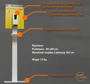 BEZDOTYKOWA STACJA/ AUTOMATYCZNA DO DEZYNFEKCJI RĄK. BEZDOTYKOWA STACJA/ AUTOMATYCZNA DO DEZYNFEKCJI RĄK.