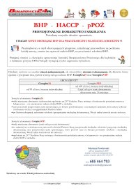 Szkolenia w zakresie BHP, HACCP, pPOŻ itd.