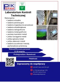 Badania NDT ( VT, PT, MT, UT) - kontrola połączeń spawanych